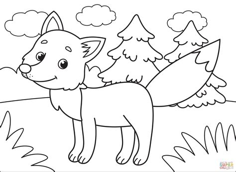 Fox coloring page | Free Printable Coloring Pages