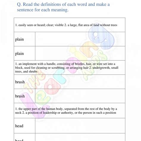 Multiple Meaning Words Worksheets - The Learning Apps