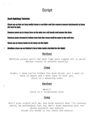 Image result for Sample Script Format