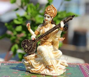Antiques Nirmala Maa Saraswati Idol, Indian Goddess Sitting Saraswati ...