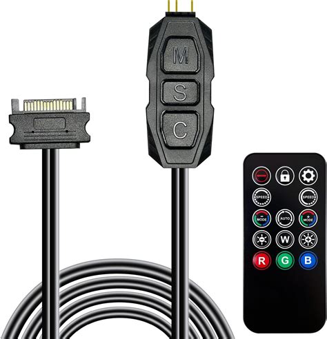 ARGB Controller Kit for PC RGB Case Fans, ARGB Splitter, SATA Power RGB ...