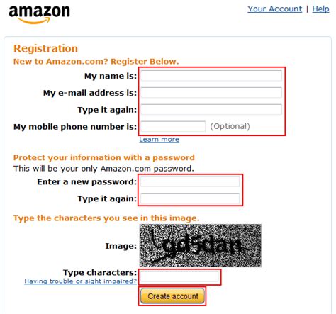 Image result for To Create a Amazon Account