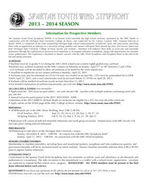 Fillable Online 1314 SYWS Information Form - MSU College of Music ...