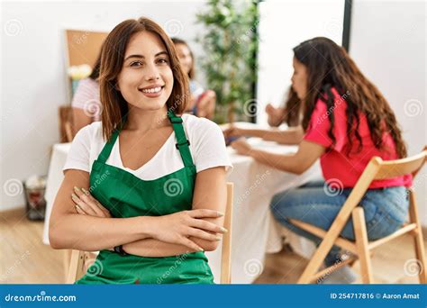 Group of Women Drawing Sitting on the Table Stock Photo - Image of ...