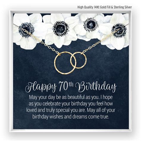 70 Birthday Gift, 70th Birthday Necklace, Milestone Birthday, Happy ...