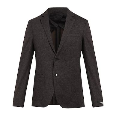 Buy Men Brown Grainy-Textured Single-Breasted Blazer Online at The ...