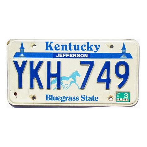 1996 Kentucky License Plate #YKH749 | Churchill Downs Plates