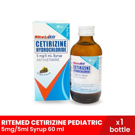 RITEMED Cetirizine Pediatric 5mg/5ml Syrup 60ml x 1 bottle (Relieve ...