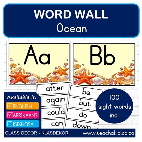 Ocean – word wall (printed) - Teachakid
