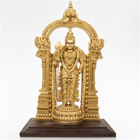 Resin Fiber Arch Murugar Gold - 9 inch (Mehrab Murugan Murti) – Pujalane