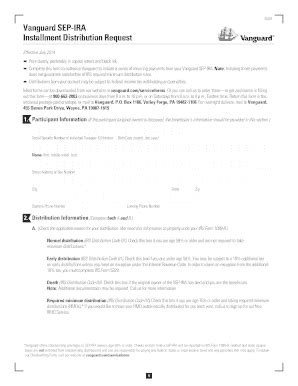 Fillable Online SIIDR Vanguard SEP-IRA Installment Distribution Request ...