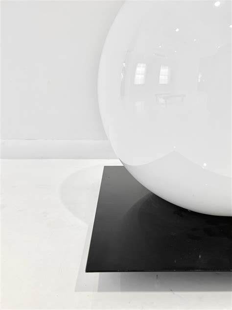 Italian White Orb Floor Lamp For Sale at 1stDibs