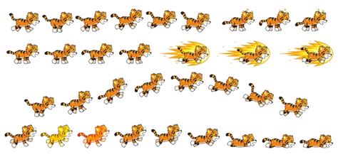 Little tiger game sprites | Premium Vector