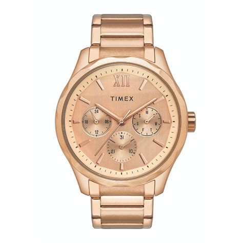 Timex Empera Pairs Rose Gold Dial Round Case Multifunction Function Wa ...