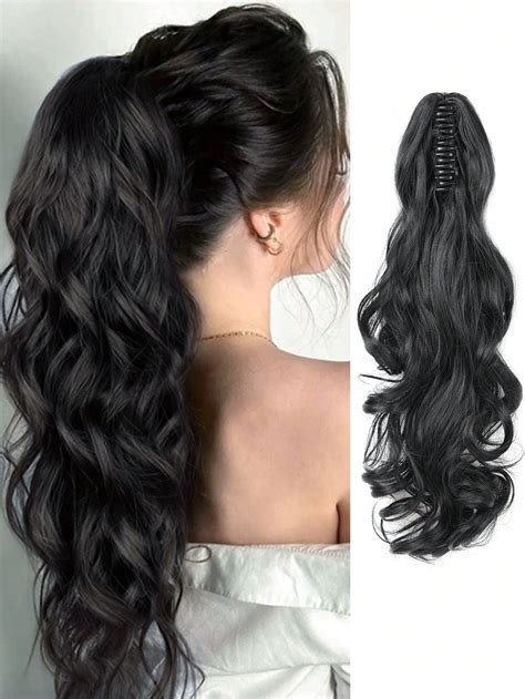 Claw Clip Ponytail Extension Curly Wavy Clip in Long Ponytails Hair ...