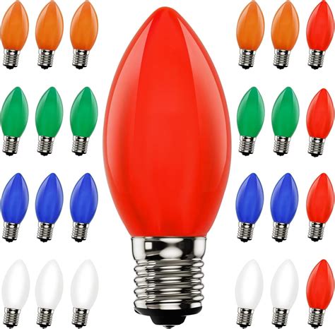Amazon.com: 25 Pack C9 LED Christmas Light Bulbs,C9 Plastic Multicolor ...