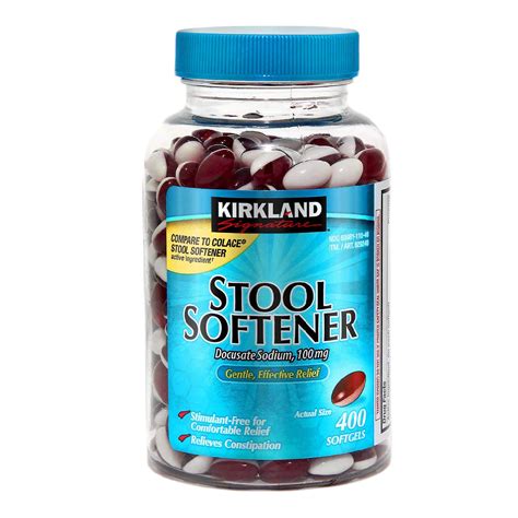 Kirkland Signature Stool Softener, Docusate Sodium 100mg - 400 Softgels ...