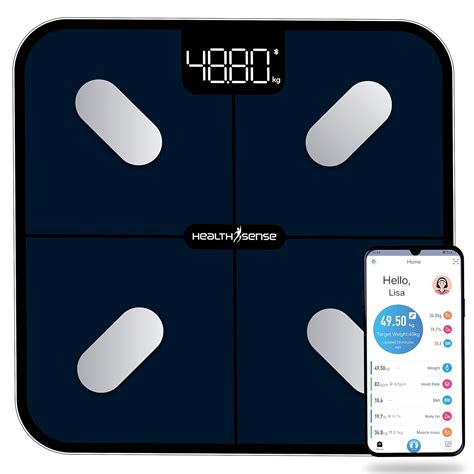 HealthSense Bluetooth BMI Weight Machine for Body Weight, Digital Body ...