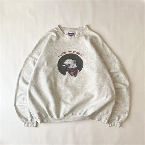 90s Hanes “ I LOVE MY BOXER” Sweatshirt | minnatakusanmitene