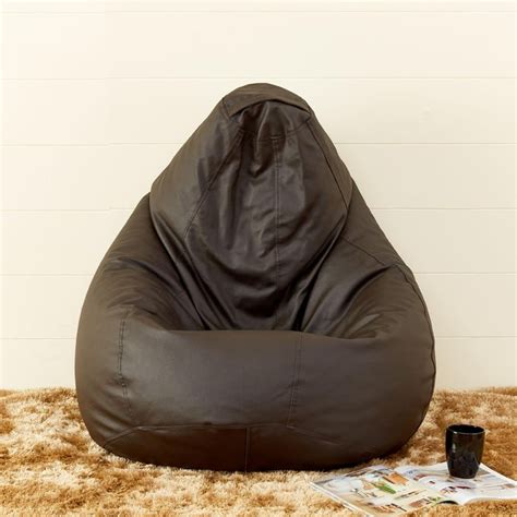 Buy Flabby Faux Leather XXL Bean Bag with Beans - Brown from Home ...