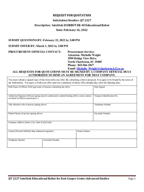 Fillable Online REQUEST FOR QUOTATION (RFQ) IRQ-RFQ-181-22... Fax Email ...