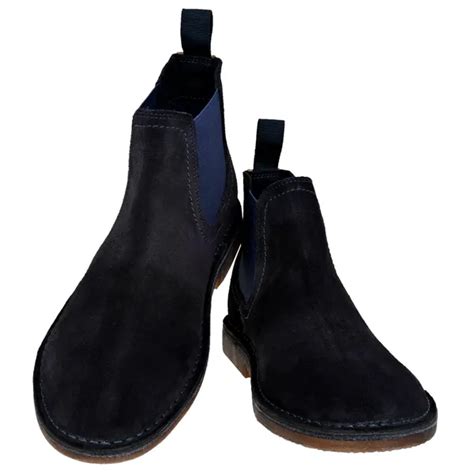 HX London Navy Suede Chelsea Boots For Men Price in India - Buy HX ...
