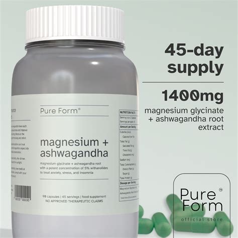 Pure Form Magnesium + Ashwagandha | Quality Sleep & Anxiety Relief