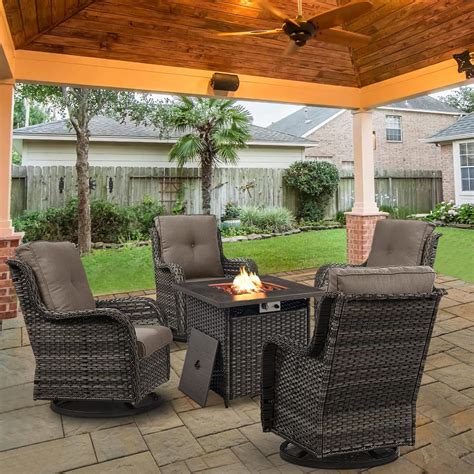 Amazon.com: Belord 5 Pieces Patio Wicker Furniture Set - 4 Outdoor ...