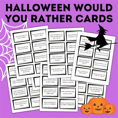 Printable Would You Rather Halloween Game Questions for Kids