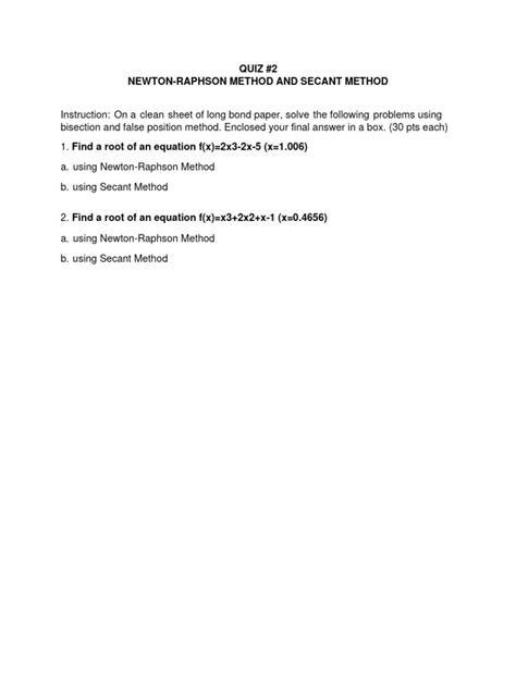 Image result for Example for Heat Question Secant Method vs Newton-Raphson