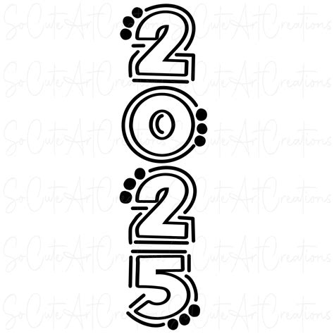2025 - Transparent vertical doodle - Sublimation PNG and SVG - Digital ...