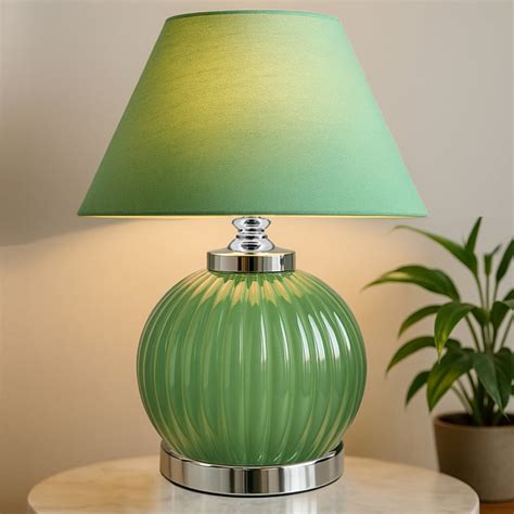 Buy HOMESAKE Glass Ribbed Table Lamp from Homesake at just INR 3500.0