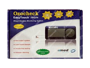 Ozocheck Easy Touch Simple Blood Glucose Monitor With 10 Test Strips 1 ...