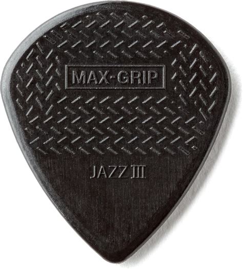 Dunlop 471P3C Max Grip Jazz III Carbon Fiber Guitar Picks, 6-Pack ...