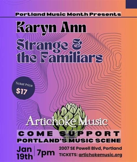 Karyn Ann and Strange & the Familiars, Artichoke Music, Portland ...