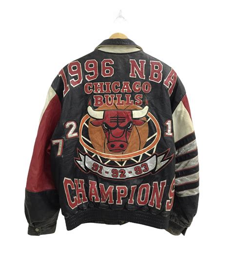 Vintage 1996 Chicago Bulls NBA Champions Leather Jacket..size - Etsy