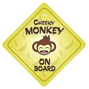 CVANU Cheeky Monkey ON Board Safty Windows Car Sticker (Pack of 2) CV ...