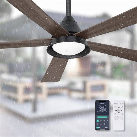 Ohniyou Waterproof Outdoor Ceiling Fan with Light, 52'' Patio Ceiling ...