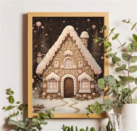 Christmas Wall Art Gingerbread House Christmas Decor Printable Art ...