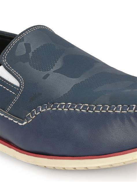 Hitz Men's Blue Leather Moccasins Boat Shoes – Hitz Shoes Online