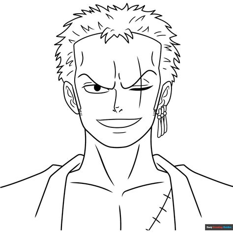 Zoro from One Piece | Cartoon coloring pages, Coloring pages, Simple face drawing