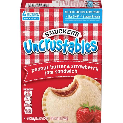 Amazon.com: Smucker's Uncrustables Peanut Butter and Strawberry Jam ...