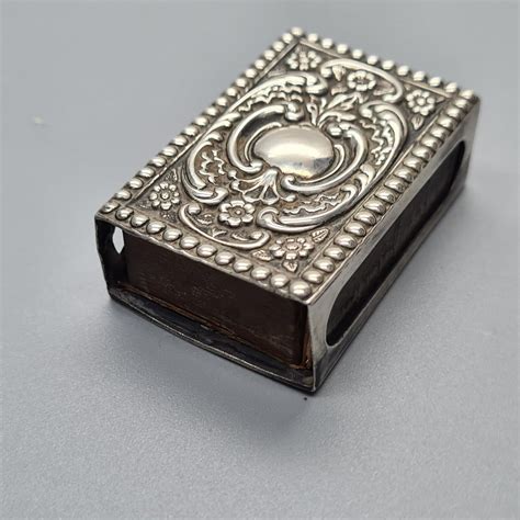 Antique Sterling Silver Matchbox Holder By Levi & Salaman Birmingham 1901