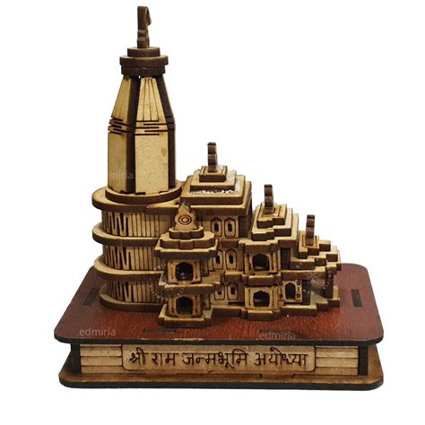 EDMIRIA Shri Ram mandir Ayodhya 3D Wood Temple for Gift, Hand Crafted ...