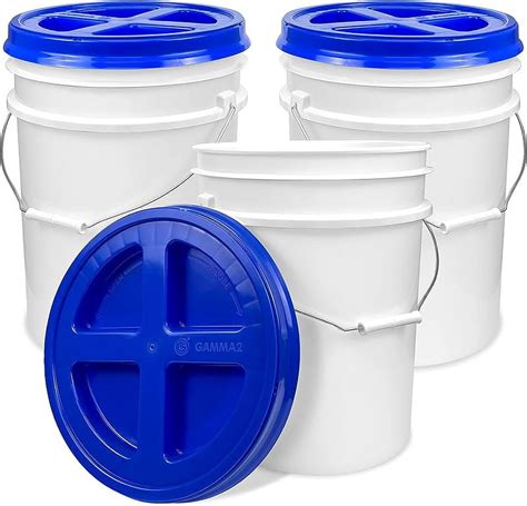 5 Gallon Bucket with Gamma Seal Screw on Airtight Lid, Food Grade ...