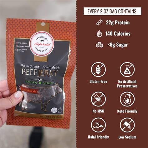 Aufschnitt Grass Fed Beef Jerky – Low Sodium, Certified Kosher – Halal ...