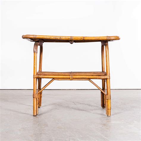 1950’s Original Rattan French Low Side Table For Sale at 1stDibs