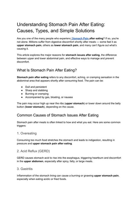 PPT - Understanding Stomach Pain After Eating: Causes, Types, and Simple Solutions PowerPoint ...