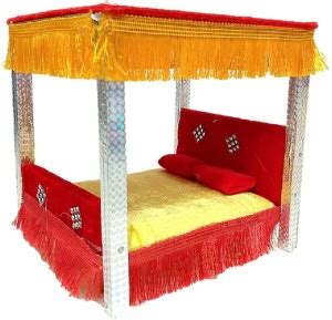 PAPU G SHAI SINGHASAN / BED FOR LADDU GOPAL JI, SIZE 0 TO 6 MEDIUM (RED ...