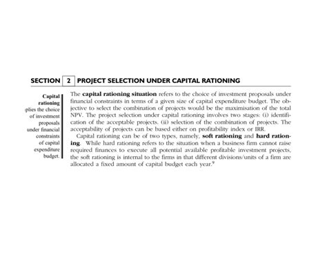 Project Selection Under Capital Rationing - Financial Management - Studocu